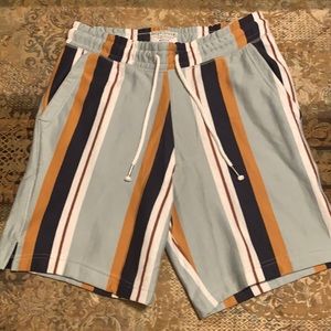 FREE PLANET STRIPED ATHLETIC SHORTS
